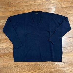 J.Crew Men’s Cashmere V-Neck Navy Sweater Size M